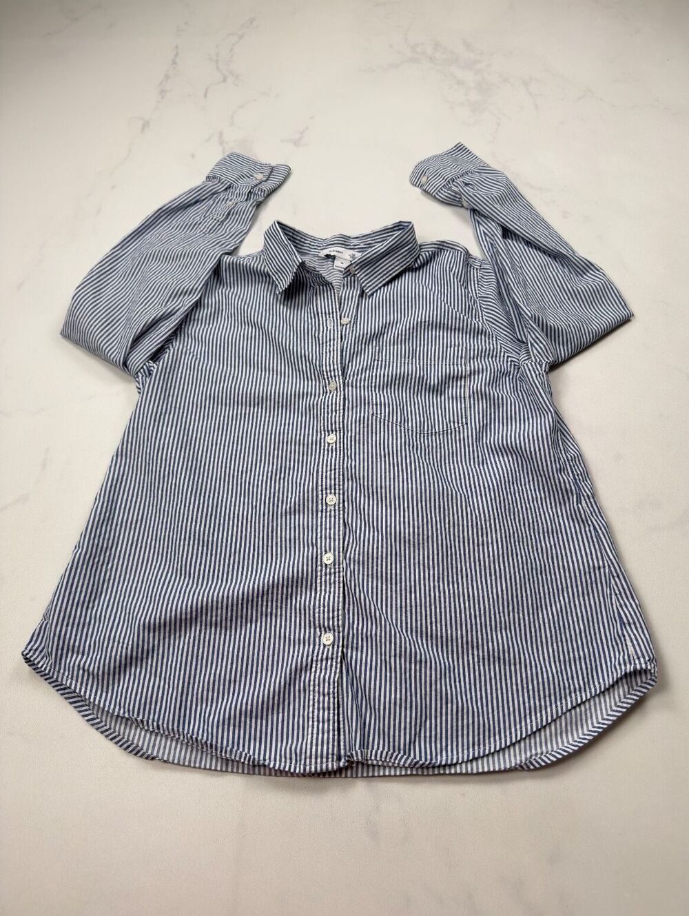 Old Navy Striped Shirt Blue Classic Fit - Mens M